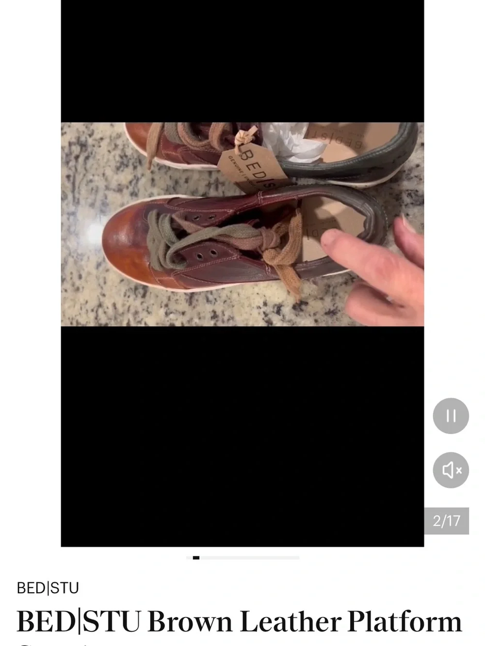 BED|STU Leather Sneakers in Cognac all leather- authentic-NEW 8-1/2